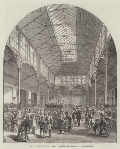 New Flower Market, Covent Garden, in Course of Construction by Frank Watkins
